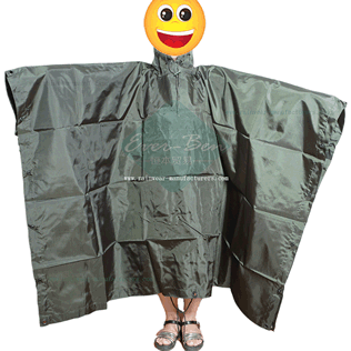 nylon poncho waterproof raincape for army-heavy duty rain poncho